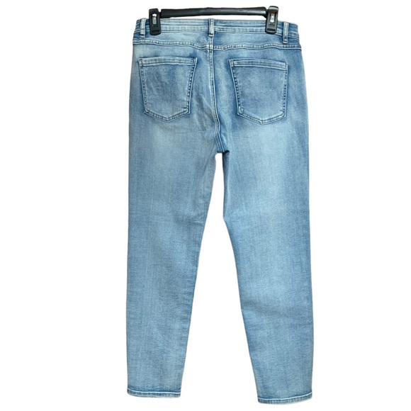 FDJ French Dressing Jeans Olivia Slim Ankle Sky Blue Floral Embroidered Jeans 10 - Picture 2 of 14